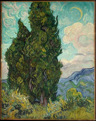 art oil painting reproduction of  Vincent Van Gogh Cypresses museum quality handmade