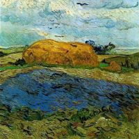 Vincent Van Gogh Haystack Under A Darkening Sky 1890