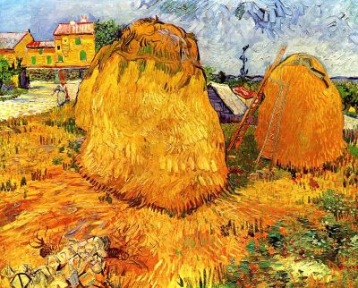 art oil painting reproduction of  Vincent Van Gogh Haystacks In Provence museum quality handmade