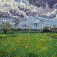 Vincent Van Gogh Landscape Under A Storm Sky Hand Painted Reproduction