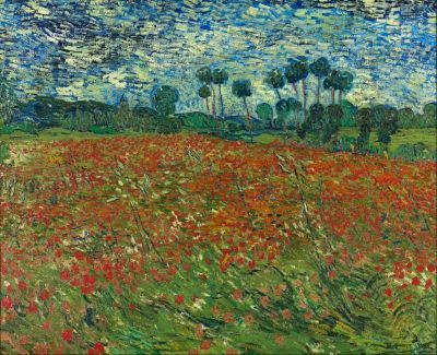 art oil painting reproduction of  Vincent Van Gogh Poppy Field museum quality handmade