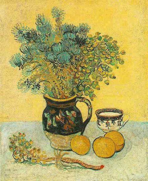 Vincent Van Gogh Still Life - Majolica With Wildflowers 1888 museum quality