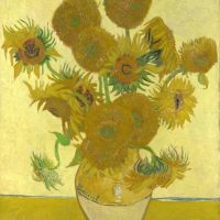 Vincent Van Gogh Sunflowers F454 Fourth Version - Yellow Background