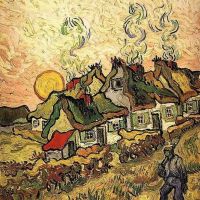 Vincent Van Gogh Thatched Cottages In The Sunshine Reminiscence Of The North 1890