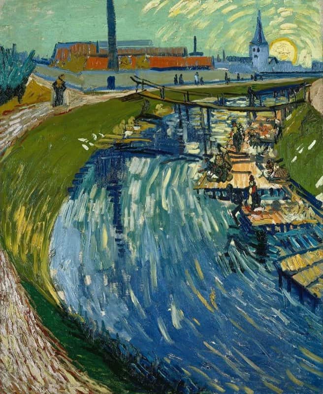 Vincent Van Gogh The Channel - Le Roubine Du Roi With Washer Women Arles June 1888 museum quality