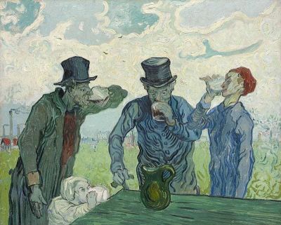 art oil painting reproduction of  Vincent Van Gogh The Drinkers 1890 museum quality handmade