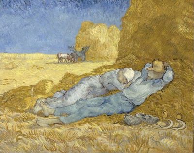 art oil painting reproduction of  Vincent Van Gogh The Siesta - After Millet museum quality handmade