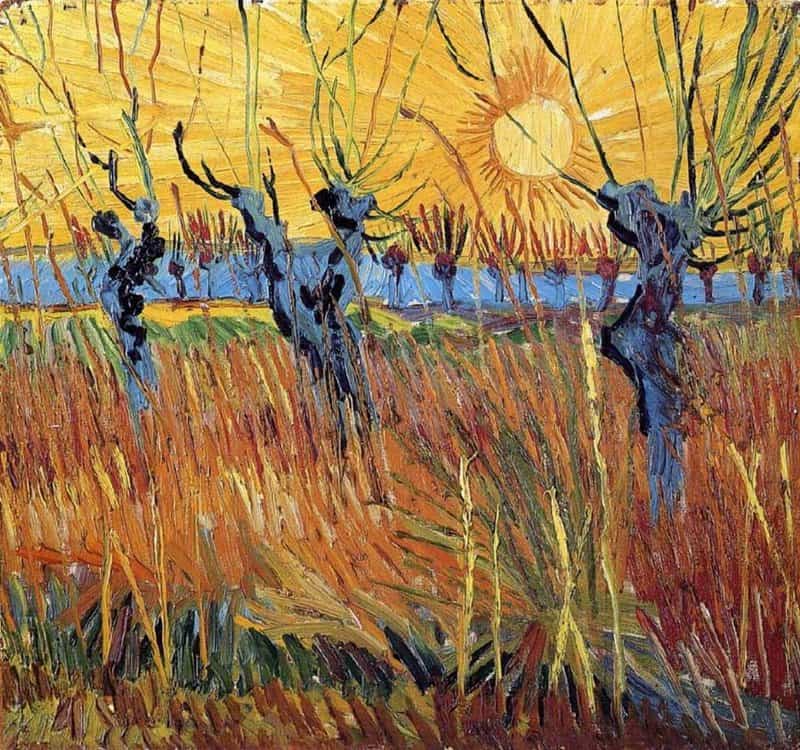 Vincent Van Gogh Willows At Sunset Arles March 1888 museum quality