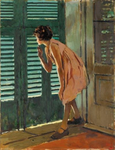 art oil painting reproduction of  Vincenzo Irolli The Curious Girl museum quality handmade