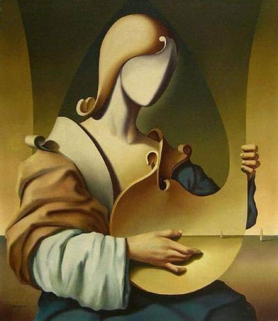 art oil painting reproduction of  Vito Campanella Girl With Mandolin museum quality handmade
