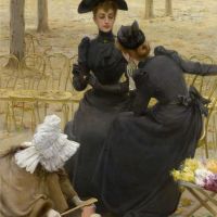 Vittorio Matteo Corcos - Conversation In The Luxembourg Garden 1892 Hand Painted Reproduction