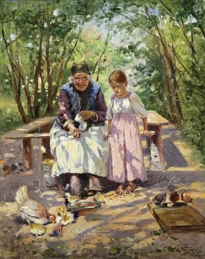 art oil painting reproduction of  Vladimir Yegorovich Makovsky A Pleasure Shared 1896 museum quality handmade