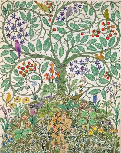 art oil painting reproduction of  Voysey The Garden Of Eden 1923 museum quality handmade