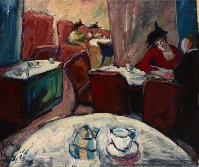 art oil painting reproduction of  Walter Gramatte Cafe 1918 museum quality handmade