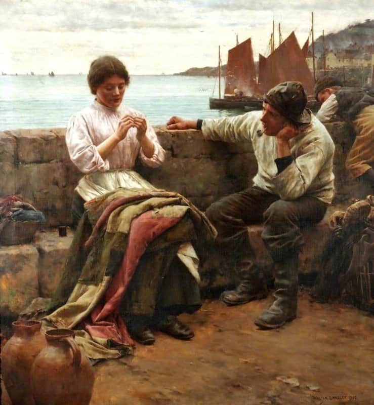 Walter Langley A Cornish Idyll Hand Painted Reproduction museum quality