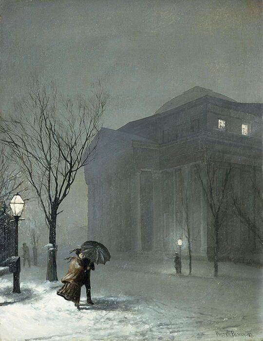 Walter Launt Palmer Albany In The Snow 1871 museum quality
