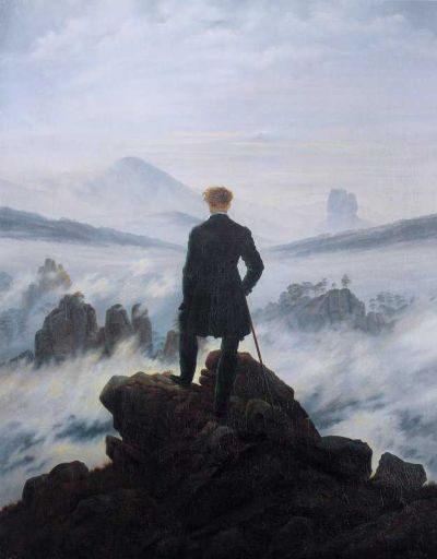 art oil painting reproduction of  Wanderer Above The Sea Of Fog - Landscape By Caspar David Friedrich museum quality handmade