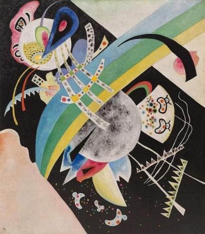 art oil painting reproduction of  Wassily Kandinsky Circles On Black 1921 museum quality handmade