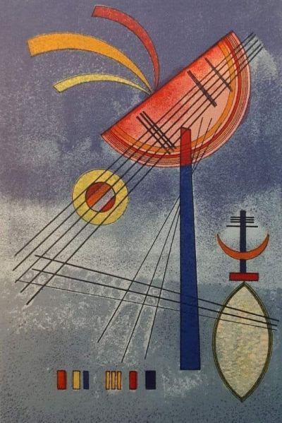 art oil painting reproduction of  Wassily Kandinsky Leaning Semicircle 1928 museum quality handmade