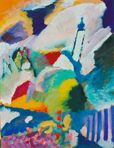 art oil painting reproduction of  Wassily Kandinsky Murnau With Church I 1910 museum quality handmade