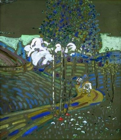 art oil painting reproduction of  Wassily Kandinsky White Cloud 1903 museum quality handmade
