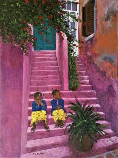 art oil painting reproduction of  Wayne Sumstine The Girls On Punchbowl Road museum quality handmade