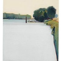 Wayne Thiebaud River Levee And Dock 1966
