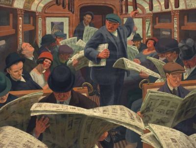 art oil painting reproduction of  Weaver Hawkins Morning Underground 1922 museum quality handmade