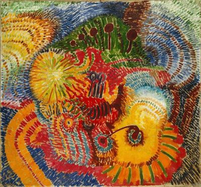 art oil painting reproduction of  Wilhelm Morgner Composition - Radiant Landscape 1912 museum quality handmade
