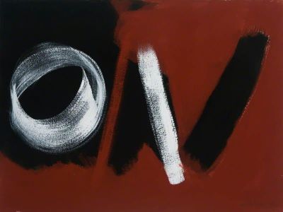 art oil painting reproduction of  Wilhelmina Barns-graham White And Black On Terracotta 2002 museum quality handmade