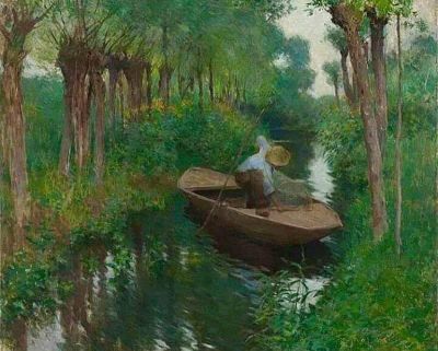 art oil painting reproduction of  Willard Leroy Metcalf On The River 1888 museum quality handmade