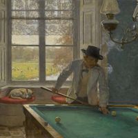 Willem Bastiaan Tholen The Billiards Player Hand Painted Reproduction