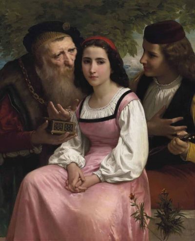 art oil painting reproduction of  William Bouguereau Entre La Richesse Et L Amour museum quality handmade