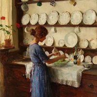 William Henry Margetson The Lady Of The House Hand Painted Reproduction