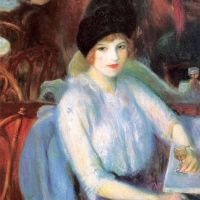 William James Glackens Cafe Lafayette Portrait Of Kay Laurel 1914