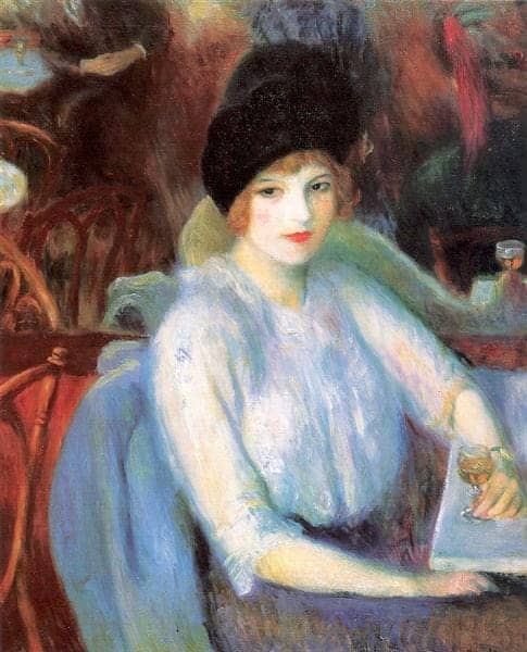 William James Glackens Cafe Lafayette Portrait Of Kay Laurel 1914 museum quality