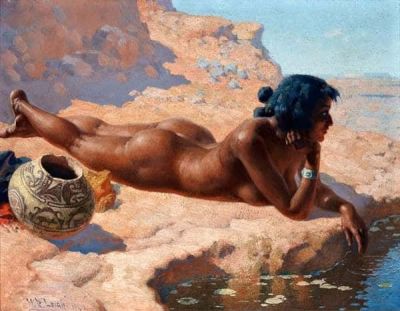art oil painting reproduction of  William Leigh Black Nude museum quality handmade