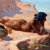 William Leigh Black Nude Hand Painted Reproduction