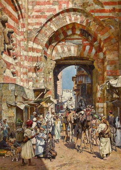 art oil painting reproduction of  William Logsdail Bab Zuweila Cairo 1887 museum quality handmade