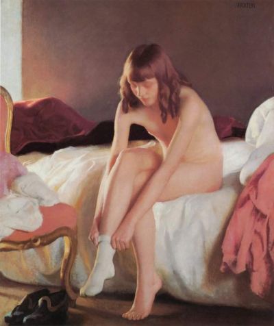 art oil painting reproduction of  William Mcgregor Paxton Nude On A Bed museum quality handmade