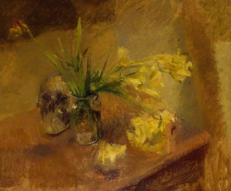 William Menzies Coldstream Freesias With A Skull C. 1940 museum quality