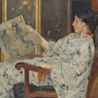 William Merritt Chase The Japanese Print 1888 Hand Painted Reproduction
