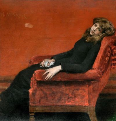 art oil painting reproduction of  William Merritt Chase The Young Orphan 1884 museum quality handmade