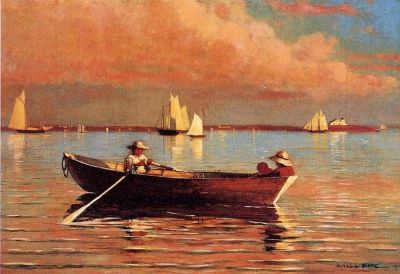 art oil painting reproduction of  Winslow Homer Gloucester Harbor 1873 museum quality handmade