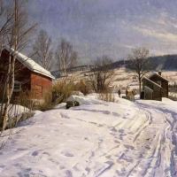 Monsted - Winter Landscape Lillehammer 1922 By Peder Mork Monsted artwork on canvas