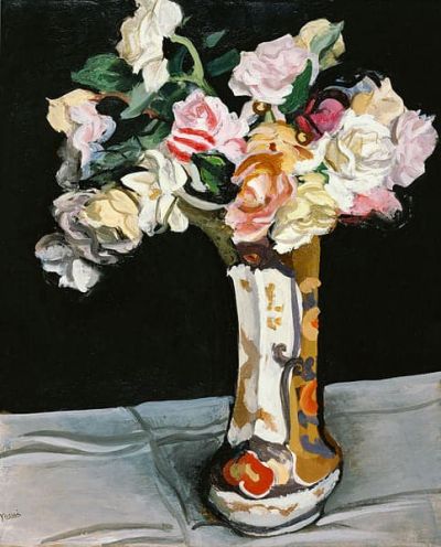 art oil painting reproduction of  Yasui S Tar Roses 1932 museum quality handmade