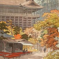 Yokouchi Kiyoharu Maple Leaves At Kiyomizu Temple Kyoto 1936