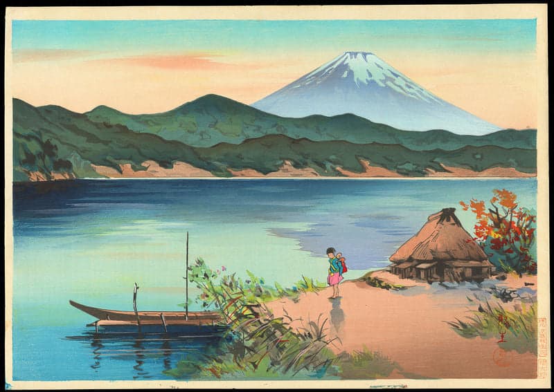 Yoshimoto Masao Mount Fuji Lakeshore In The Morning museum quality