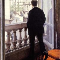 Young Man At His Window By Gustave Caillebotte