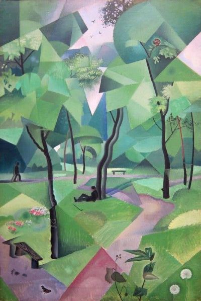 art oil painting reproduction of  Yury Annenkov June Forest 1918 museum quality handmade